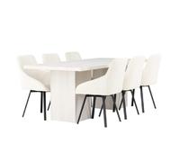 Paris prix ensemble table à manger 6 chaises - Naturel & beige
