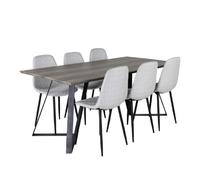 Paris prix Ensemble table à manger 6 chaises - Naturel & gris