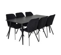 Paris prix Ensemble table à manger 6 chaises - Noir