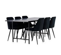 Paris prix ensemble table à manger 6 chaises - Noir