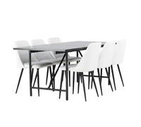 Paris prix Ensemble table à manger 6 chaises - Noir & blanc