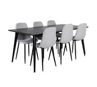 Paris prix Ensemble table à manger 6 chaises - Noir et gris