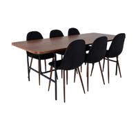 Paris prix Ensemble table à manger 6 chaises - Noir et noyer