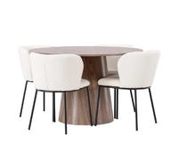 Paris prix Ensemble table et 4 chaises - naturel et blanc