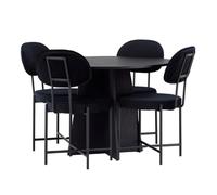 Paris prix Ensemble table et 4 chaises - Noir