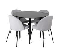 Paris prix Ensemble table et 4 chaises - Noir et gris