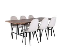Paris prix ensemble table et 6 chaises - Beige et marron