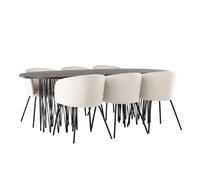 Paris prix Ensemble table et 6 chaises - Beige moka noir