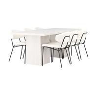 Paris prix ensemble table et 6 chaises - Naturel & blanc crème