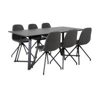 Paris prix Ensemble table et 6 chaises - Noir