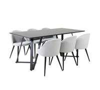 Paris prix ensemble table et 6 chaises - noir et gris