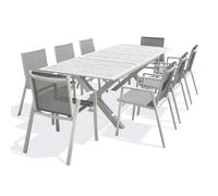 Paris prix ensemble table jardin 8 fauteuils - Blanc
