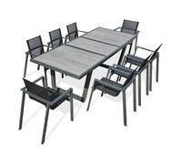 Paris prix Ensemble table jardin céramique 8 places - Gris anthracite
