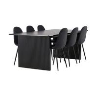 Paris prix Ensemble table repas + 6 chaises - Noir