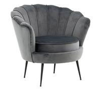 Paris Prix Fauteuil coquillage velours - Gris foncé