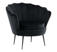 Paris prix Fauteuil coquillage velours - Noir