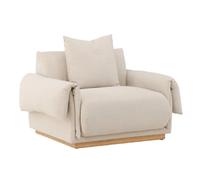 Paris prix Fauteuil design effet lin - Beige