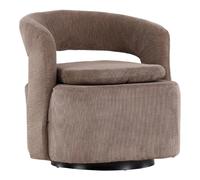 Paris prix Fauteuil design pivotant en tissu - Marron