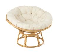 Paris prix Fauteuil rotin avec coussin - Naturel