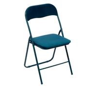 Paris Prix Five Simply Smart - Chaise Pliante en Velours Basic 79cm Bleu