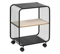 Paris Prix Five Simply Smart - Étagère à roulettes 2 Niveaux Bert 53cm Noir