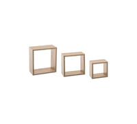 Paris Prix Five Simply Smart - Lot de 3 Étagères Murales Cube 25cm Naturel