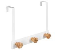 Paris Prix Five Simply Smart - Patère en Métal & Bambou 3 Têtes 20cm Blanc