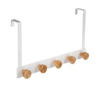 Paris Prix Five Simply Smart - Patère en Métal & Bambou 5 Têtes 20cm Blanc