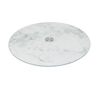 Paris Prix Five Simply Smart - Plateau Tournant en Verre Effet Marbre 31cm Blanc