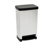 Paris Prix FIVE Simply Smart - Poubelle à Pédale Slim 50L Argent