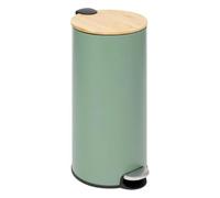 Paris Prix FIVE Simply Smart - Poubelle en Métal & Bambou Natureo 30L Vert