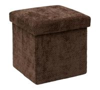 Paris Prix Five Simply Smart - Pouf Coffre Pliable Velvy 31cm Chocolat