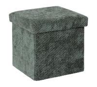 Paris Prix Five Simply Smart - Pouf Coffre Pliable Velvy 31cm Vert Foncé