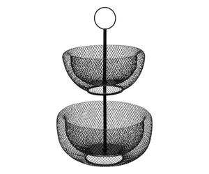 Paris Prix Five Simply Smart - Serviteur 2 Étages en Métal Mesh 38cm Noir
