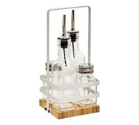 Paris Prix Five Simply Smart - Set Bouteilles Huile/Vinaigre & Pots Sel/Poivre Balm 23cm Transparent
