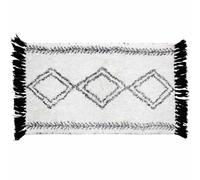 Douceur d'Intérieur, Tapis de Bain (50 x 80 cm) Freya Blanc, Coton Imprimé
