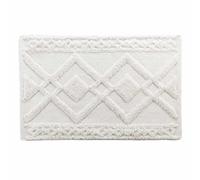 Douceur d'Intérieur – Tapis de bain Gladis – Coton jacquard tufté 50 x 80 cm – Blanc