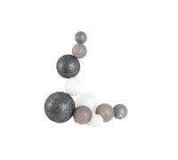 Paris Prix Guirlande Boules 10 Led Multi Taille 192cm Gris
