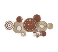 Mauro Ferretti Horloge murale Bohème Chic Ethnique 50" en fer et MDF – Géométrique multicolore