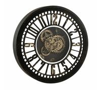 Paris Prix Horloge Murale Mécanisme Miroir - 60 cm - Noir & Or