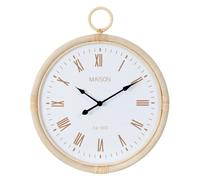 Paris prix Horloge murale rotin - Blanc