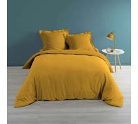 Paris Prix Housse de Couette Percaline 240x220cm Ocre