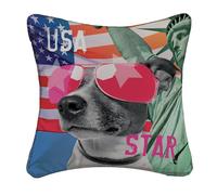 Paris Prix Housse de Coussin Doggy Star 40x40 cm - Multicolore