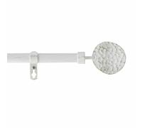 Douceur d'Intérieur, Tringe Extensible en Kit Complet (120 < 210 cm) Bullette Blanc/Or, Patiné