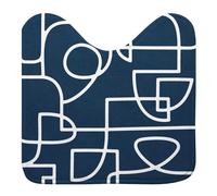 Tapis Contour WC Microfibre Labyrinthe 45x45cm Bleu