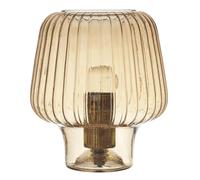 HOME DECO FACTORY - LA0014 Lampe à Poser en Verre Fumé - Design Élégant avec Port USB - Ambiance Chaleureuse pour Salon ou Bureau - Taille 30 cm - Marron