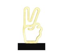 HOME DECO FACTORY - LA0074 Lampe LED Effet Néon Peace à Piles - Design Moderne Épuré - Éclairage Doux Apaisant - Chambre ou Salon - Taille Standard - Blanc