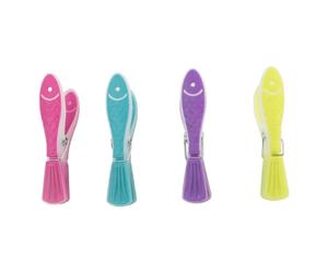 Paris prix Lot de 18 pinces à linge poisson - Multicolore