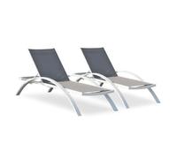 Paris prix Lot de 2 bains de soleil - Blanc