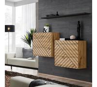 Paris prix lot de 2 blocs et étagère murale - Naturel